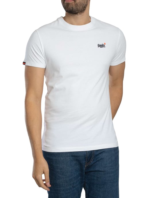 Superdry Essentieel Contrast EMB T-Shirt, Wit - Image 1