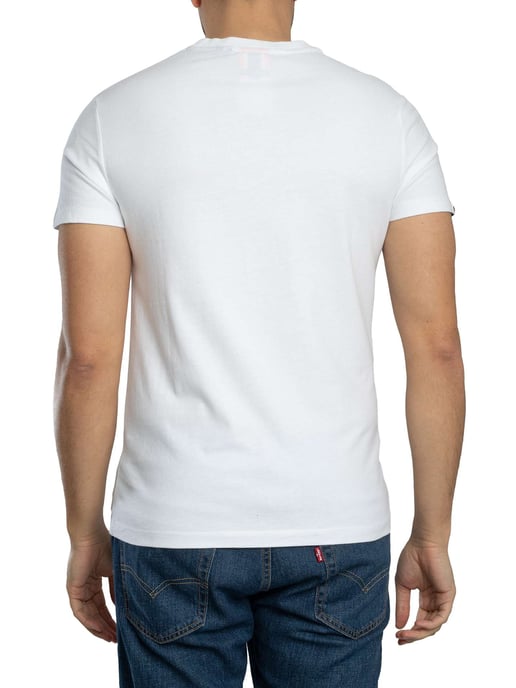 Superdry Essentieel Contrast EMB T-Shirt, Wit - Image 3