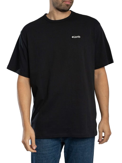 Columbia Zwaar Uitgevoerd T-Shirt Met Grafische Print Op De Achterkant, Comfortabele Pasvorm, Zwart - Image 1