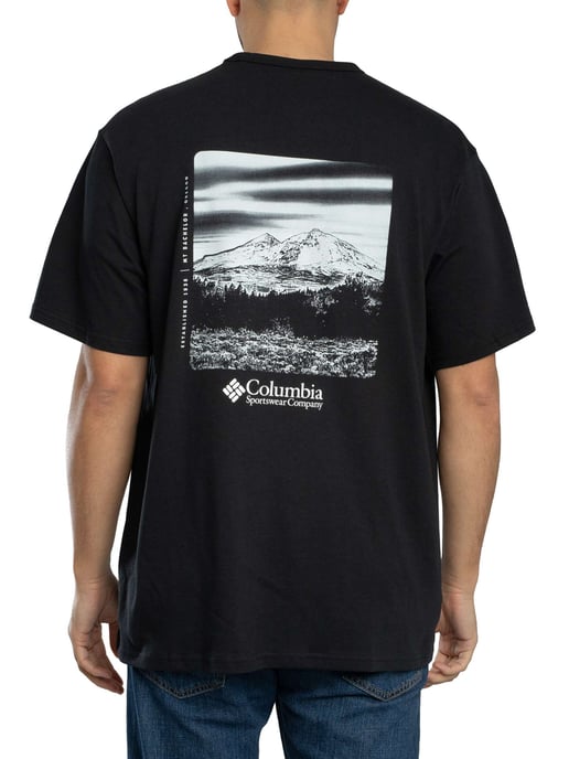 Columbia Zwaar Uitgevoerd T-Shirt Met Grafische Print Op De Achterkant, Comfortabele Pasvorm, Zwart - Image 3