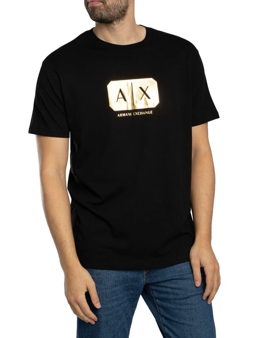 Armani Exchange Logo Grafische T-Shirt, Zwart - Image 1