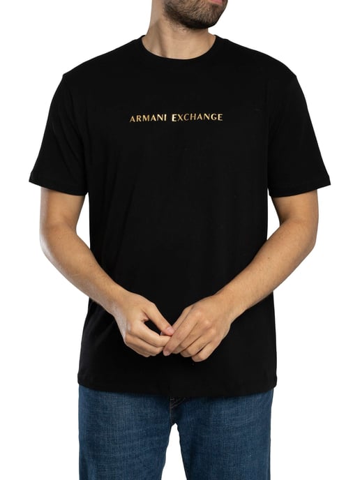 Armani Exchange T-Shirt Met Middenlogo, Zwart - Image 2