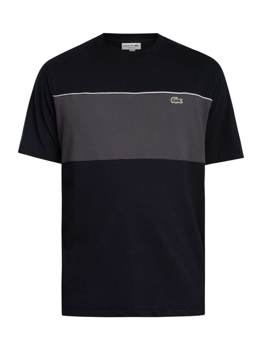 Lacoste Katoenen T-Shirt Met Kleurblokken, Zwart - Image 5