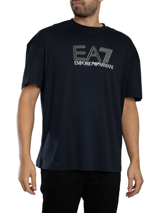 EA7 Echo Graphic T-Shirt, Blauw - Image 1