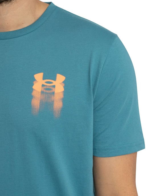 Under Armour Losvallend T-Shirt Met Wazig Logo Op De Achterkant, Blauw - Image 4