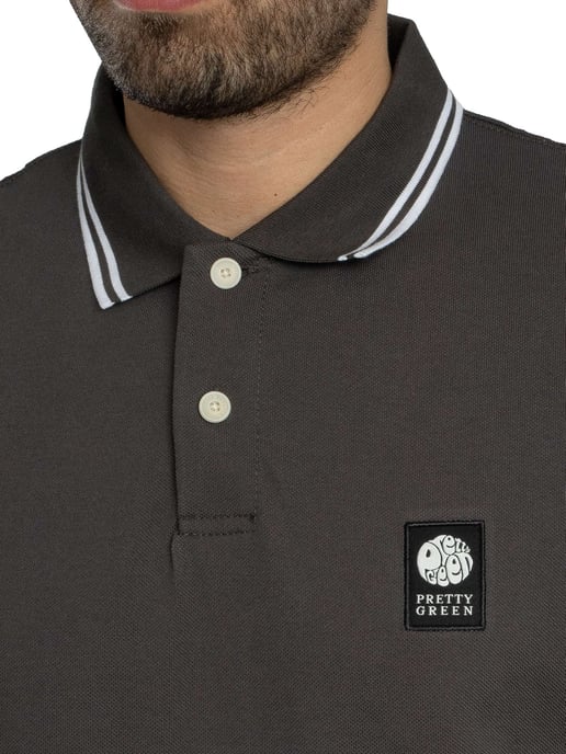 Pretty Green Rayner Poloshirt, Grijs - Image 4
