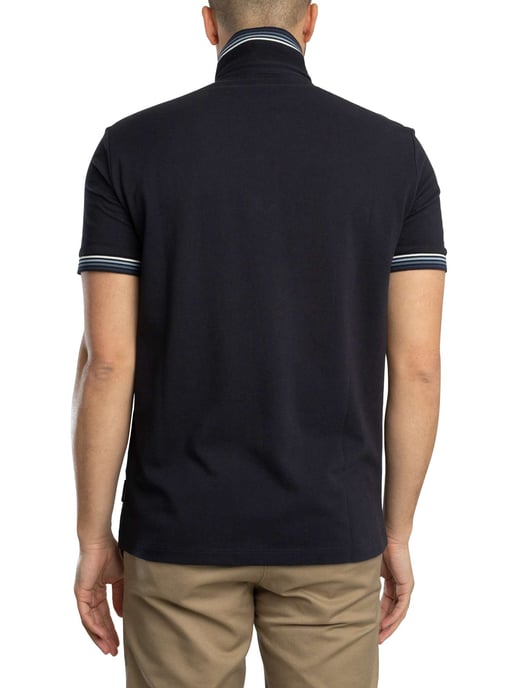 Armani Exchange Slim Fit Poloshirt Met Gestreepte Kraag, Blauw - Image 3