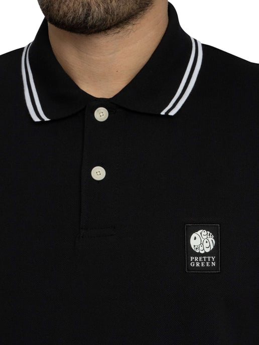 Pretty Green Rayner Poloshirt, Zwart - Image 4