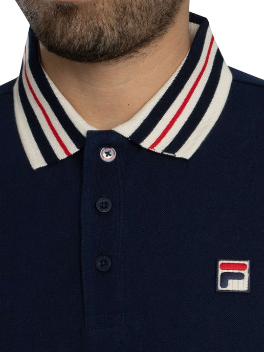 Fila Achille Heritage Tape Basic Polo Shirt, Blauw - Image 4