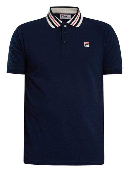 Fila Achille Heritage Tape Basic Polo Shirt, Blauw - Image 5