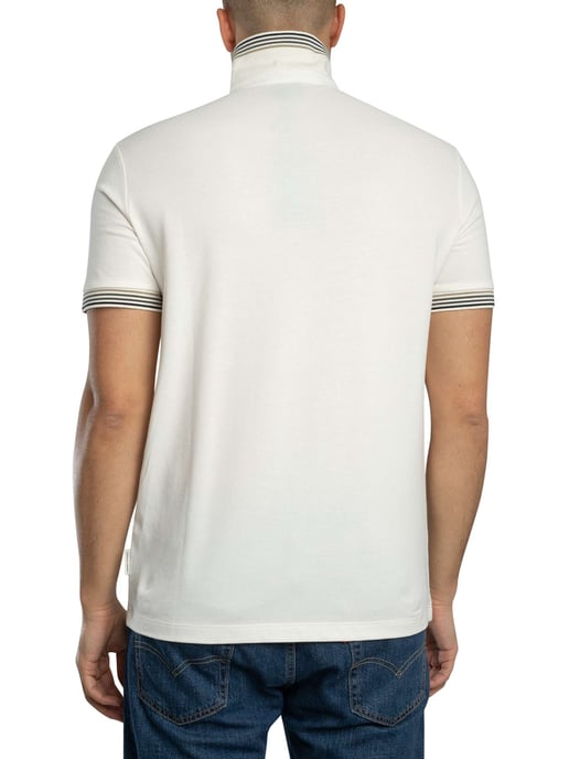 Armani Exchange Slim Fit Poloshirt Met Gestreepte Kraag, Wit - Image 3