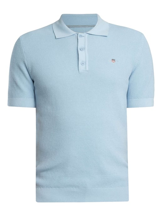 GANT Poloshirt Van Microgetextureerd Katoen, Blauw - Image 5
