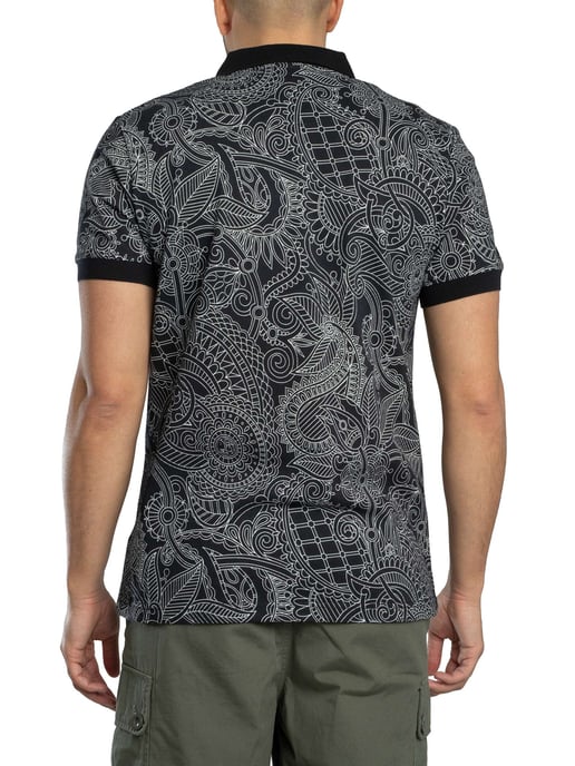 Pretty Green Resonance Linear Polo Shirt, Zwart - Image 3