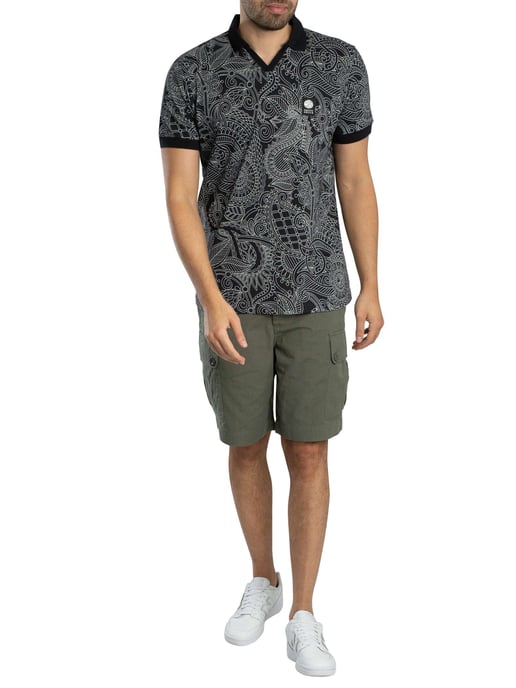 Pretty Green Resonance Linear Polo Shirt, Zwart - Image 5