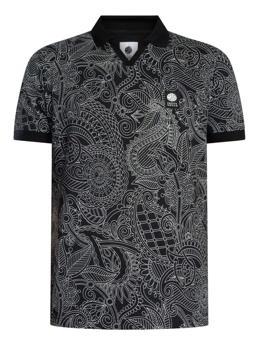 Pretty Green Resonance Linear Polo Shirt, Zwart - Image 6