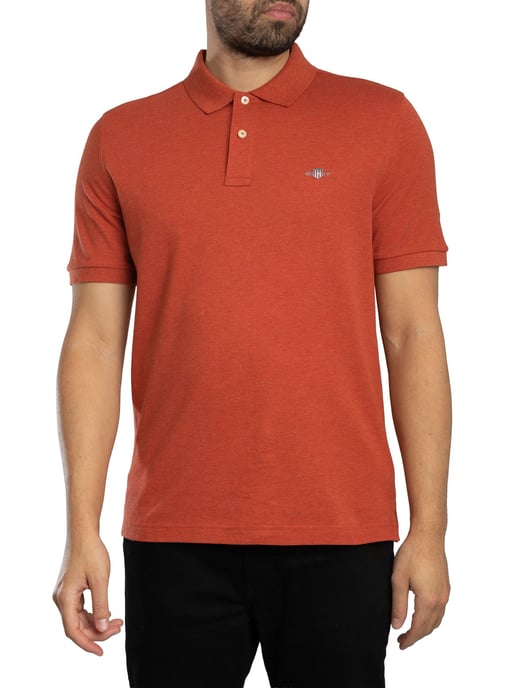 GANT Normaal Shield Piqué Poloshirt, Rood - Image 1