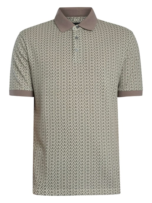 Armani Exchange Polo Shirt Met All-Over Print, Beige - Image 5