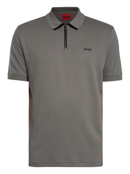 HUGO Dalomino Zip Polo Shirt, Grijs - Image 5