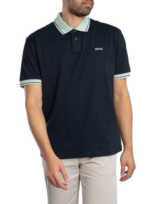 BOSS Pe Blocks Poloshirt, Blauw - Image 2
