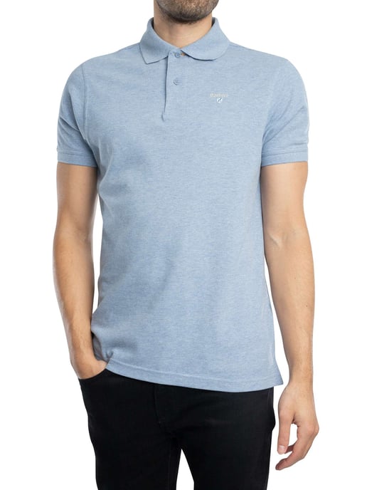 Barbour Piqué Poloshirt Met Schotse Ruit, Blauw - Image 1