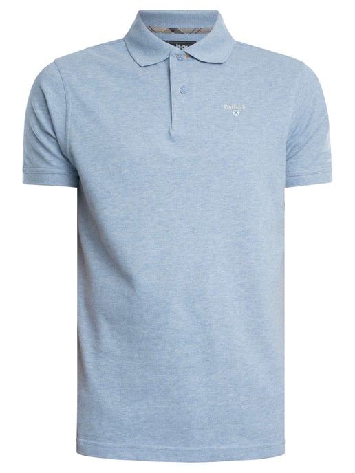 Barbour Piqué Poloshirt Met Schotse Ruit, Blauw - Image 6
