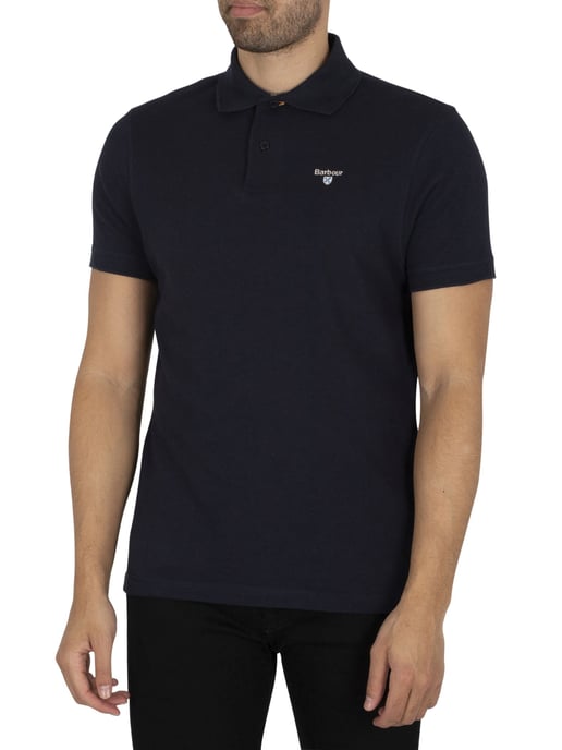Barbour Piqué Poloshirt Met Schotse Ruit, Blauw - Image 1