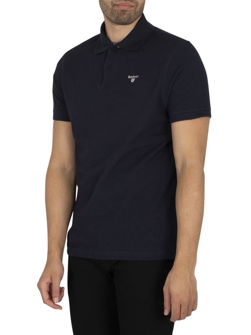 Barbour Piqué Poloshirt Met Schotse Ruit, Blauw - Image 2