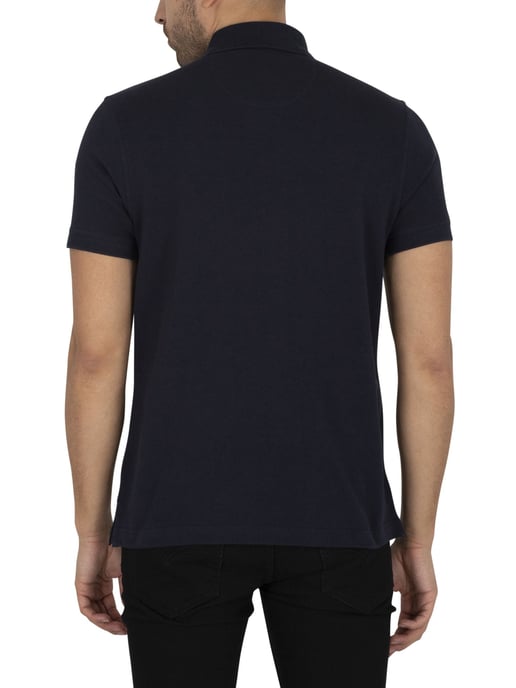 Barbour Piqué Poloshirt Met Schotse Ruit, Blauw - Image 3