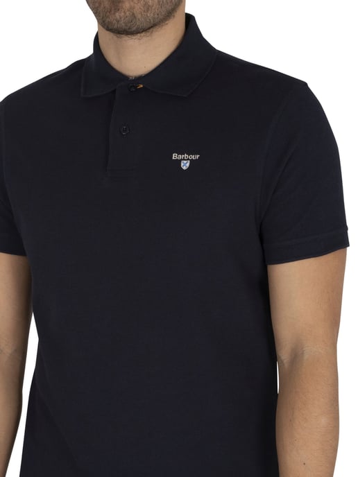 Barbour Piqué Poloshirt Met Schotse Ruit, Blauw - Image 4