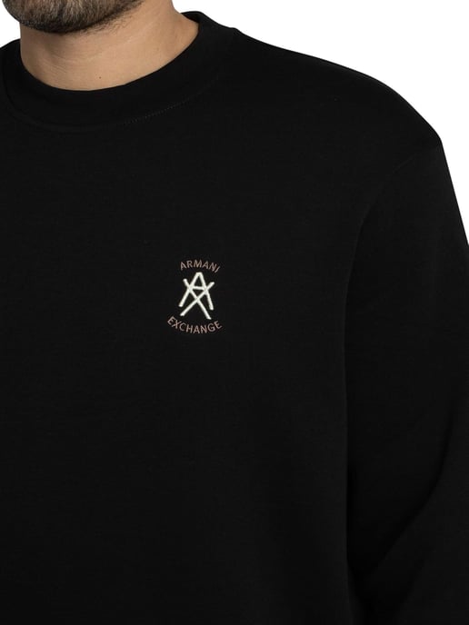 Armani Exchange Chest Logo Sweatshirt, Zwart - Image 4
