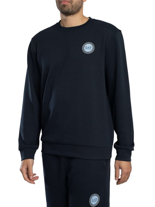 EA7 Sweatshirt Met Logopatch, Blauw - Image 1