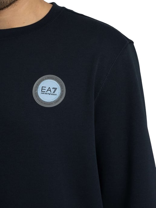 EA7 Sweatshirt Met Logopatch, Blauw - Image 4