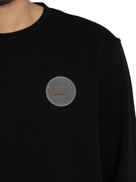 EA7 Sweatshirt Met Logopatch, Zwart - Image 4