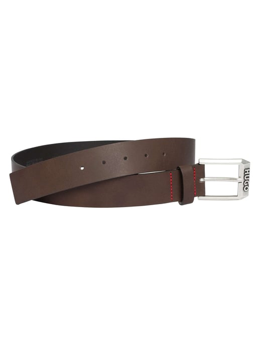 HUGO Gelio Lederen Riem, Bruin - Image 3