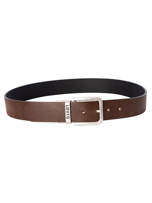 Levi's Omkeerbare Metalen Gesp Leren Riem, Bruin - Image 4
