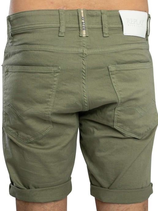 Replay RBJ 981 Denim Tapered Shorts, Groen - Image 4