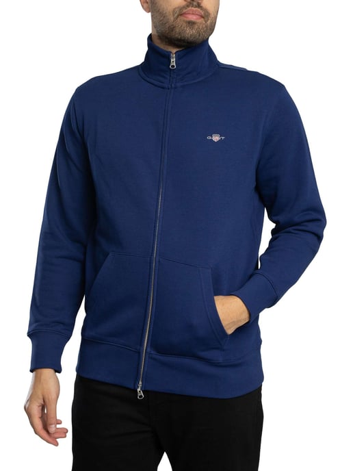 GANT Normale Shield Volledige Ritssluiting Track Top, Blauw - Image 1