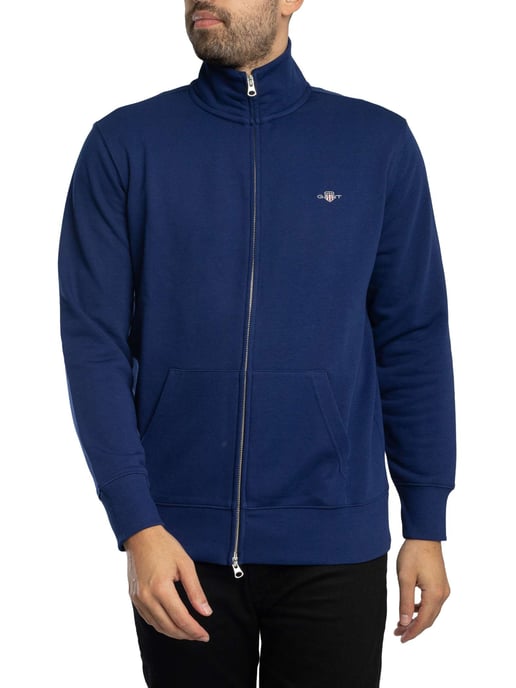 GANT Normale Shield Volledige Ritssluiting Track Top, Blauw - Image 2