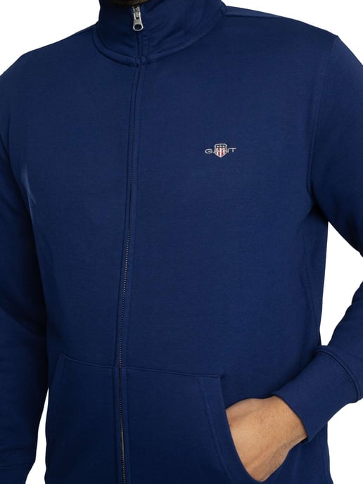 GANT Normale Shield Volledige Ritssluiting Track Top, Blauw - Image 4