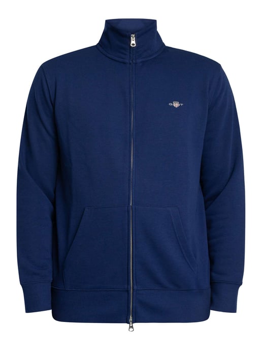 GANT Normale Shield Volledige Ritssluiting Track Top, Blauw - Image 5