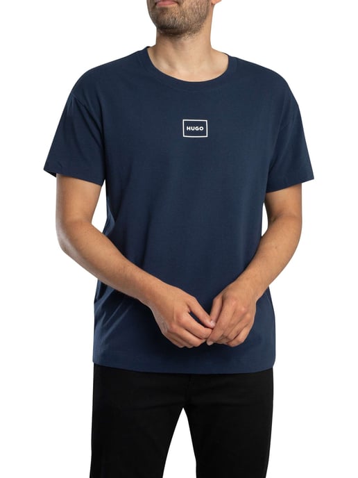 HUGO Lounge Laze Box Logo T-Shirt, Blauw - Image 2