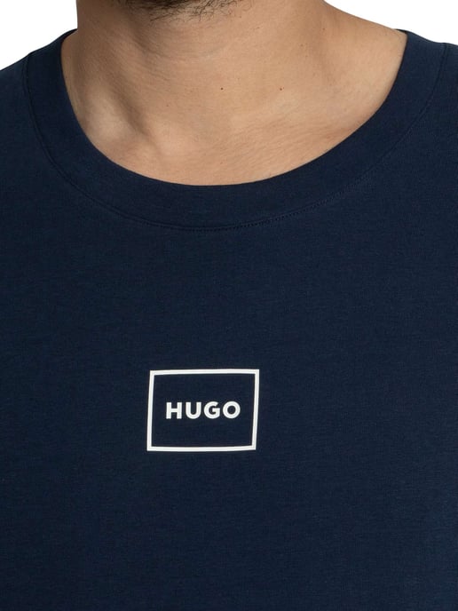 HUGO Lounge Laze Box Logo T-Shirt, Blauw - Image 4