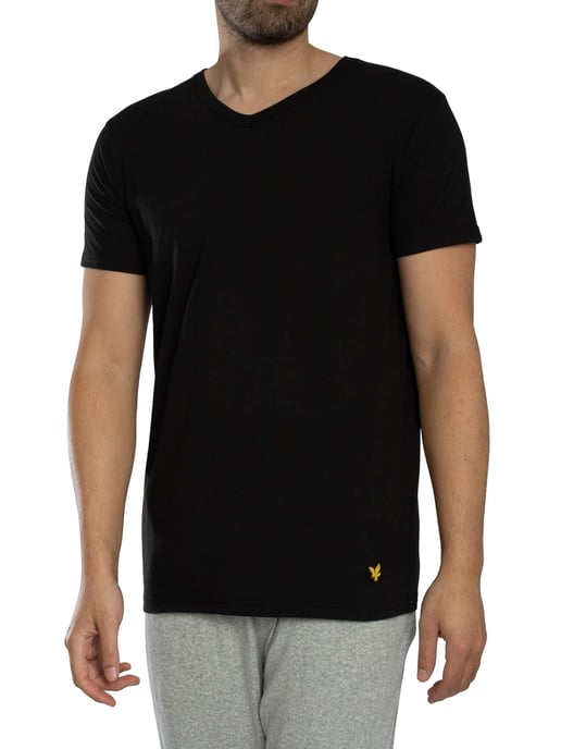 Lyle & Scott Set Van 3 Basic Lounge T-Shirts Met V-Hals, Zwart - Image 2