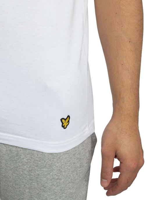 Lyle & Scott Set Van 3 Basic Lounge T-Shirts Met V-Hals, Wit - Image 4