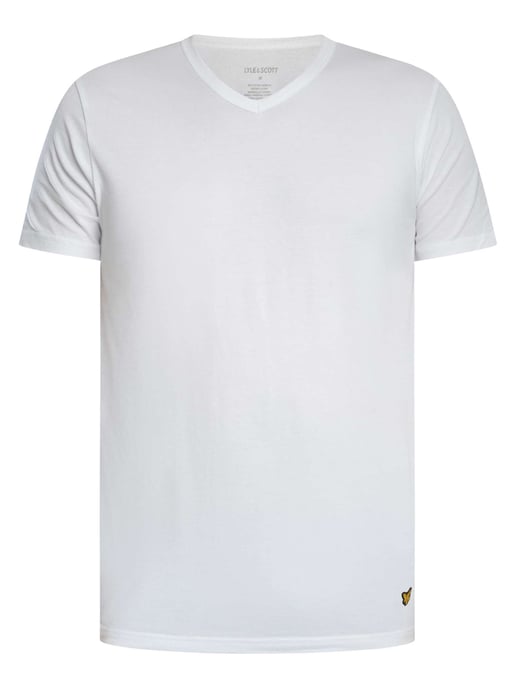 Lyle & Scott Set Van 3 Basic Lounge T-Shirts Met V-Hals, Wit - Image 6
