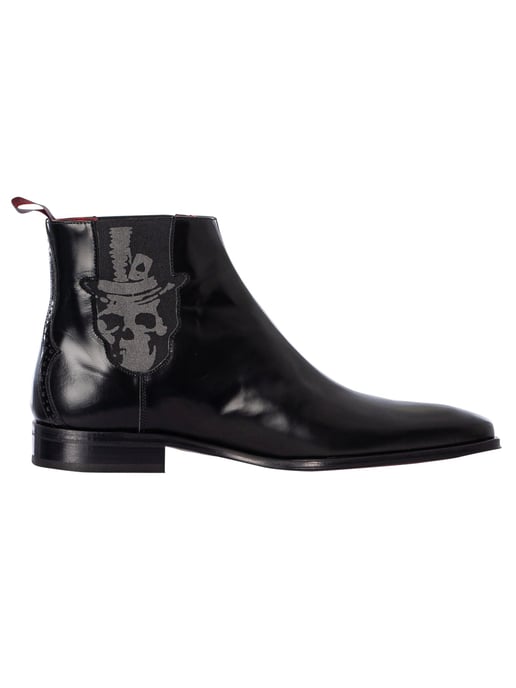 Jeffery West Chelsea-Laarzen Van Gepolijst Leer Met Schedel, Zwart - Image 3