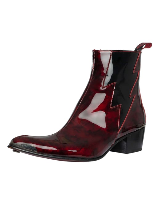 Jeffery West Leren Chelsea-Laarzen Met Bliksemrits, Rood - Image 1