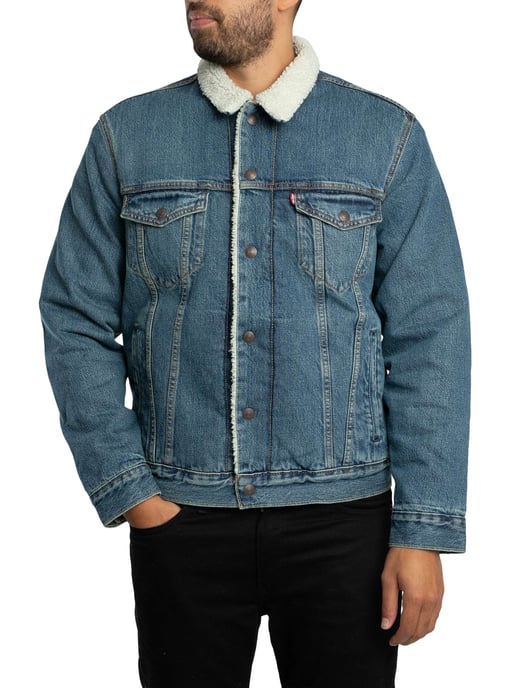Levi's Type 3 Sherpa Trucker Jacket, Blauw - Image 3