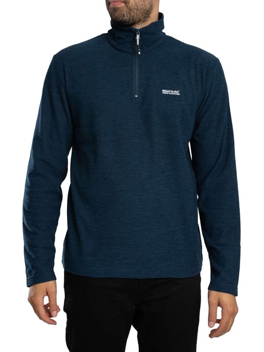 Regatta Thompson Marl Fleece Met Halve Rits, Blauw - Image 1