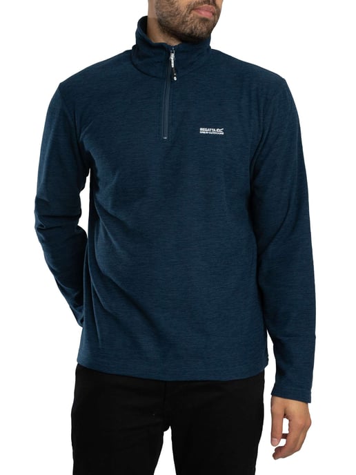 Regatta Thompson Marl Fleece Met Halve Rits, Blauw - Image 2